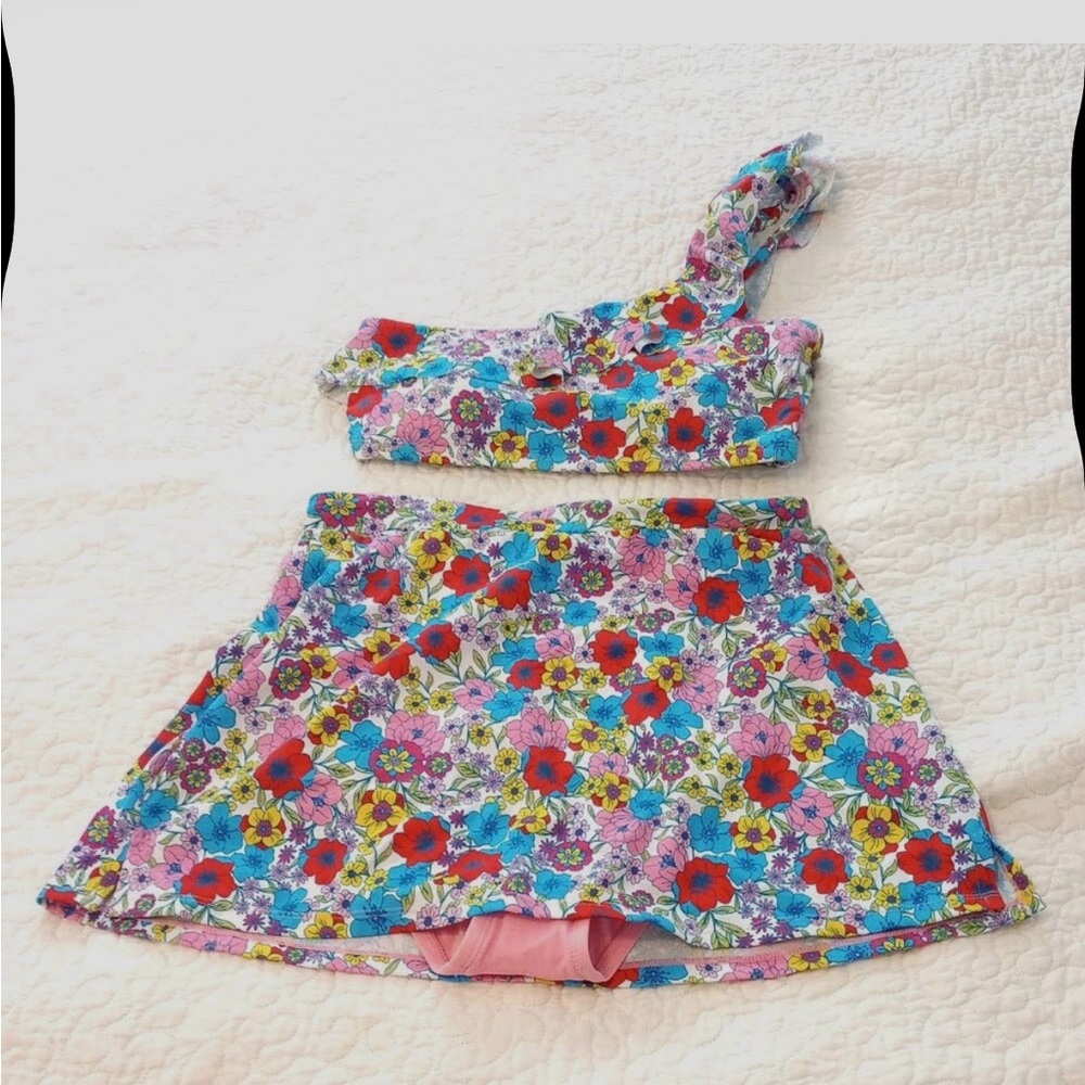 Draper James Bright Floral 2-Piece Ruffle Skirted Bikini